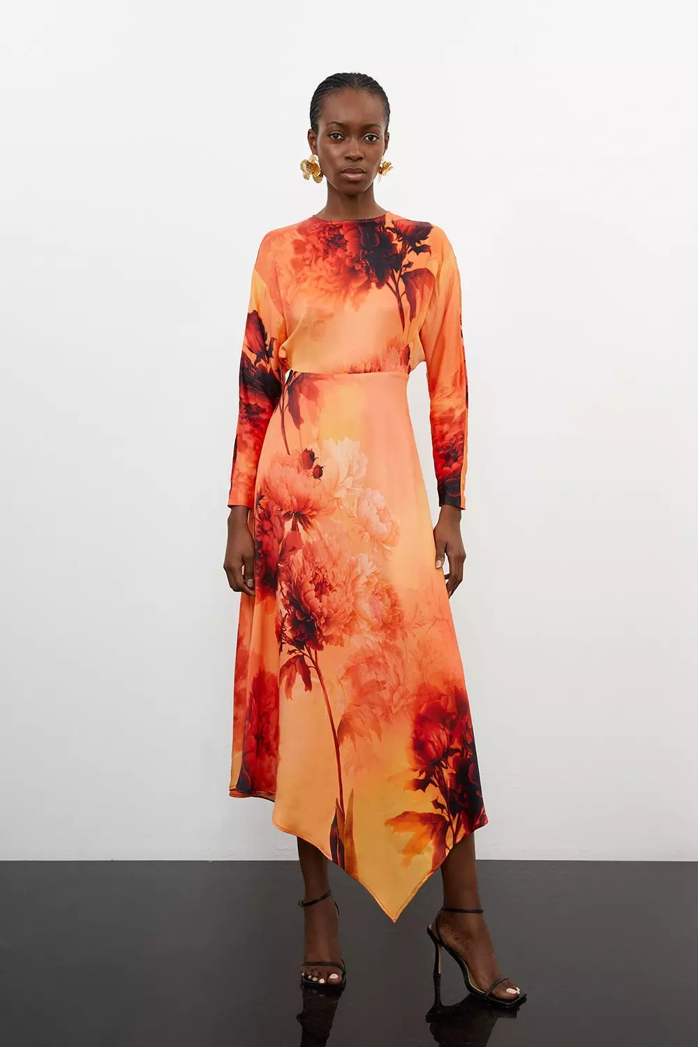 Burnt orange hot sale floral dress